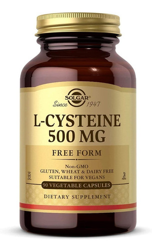 L-cisteína 500 Mg Solgar 90 Capsulas Vegetales Sabor Neutro