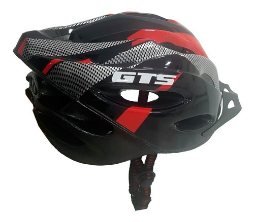 Capacete Com Sinalizador De Led Ciclismo Bike Vermelho Gts