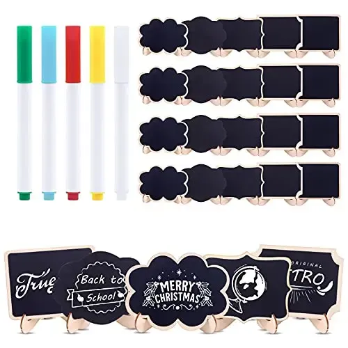25 Pizarras Negras Mini 10x7.5 Cm Con Rotulador - Para Precios, Menús, Bodas, Buffet