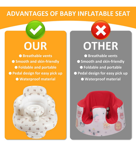 Asiento Inflable Para Bebé Con Bandeja Y Bomba Integrada