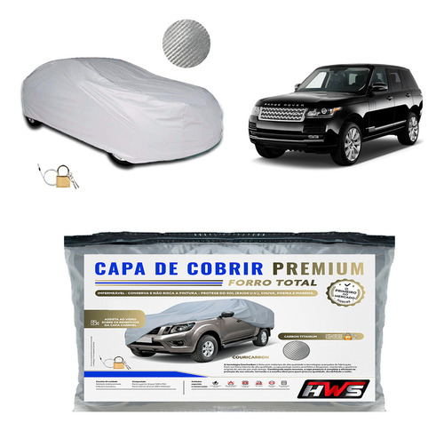 Capa Cobrir Picape Suv 100% Forrada Anti Uv Linha Premium Couricarbon Titanium Tamanho Xgg Impermeável Sol Chuva Marca Hws