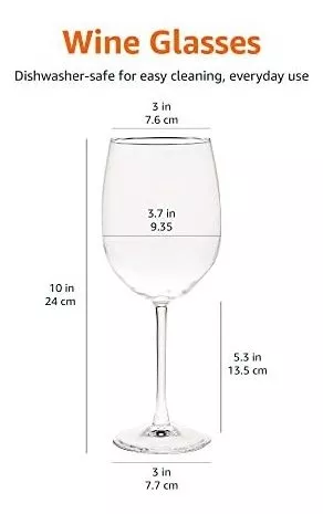 Basics Copas de vino de uso múltiple, 19 onzas, conjunto de 4