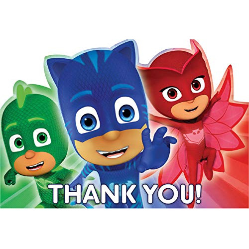 Tarjetas De Agradecimiento  Pj Masks , Favor De Fiesta,...