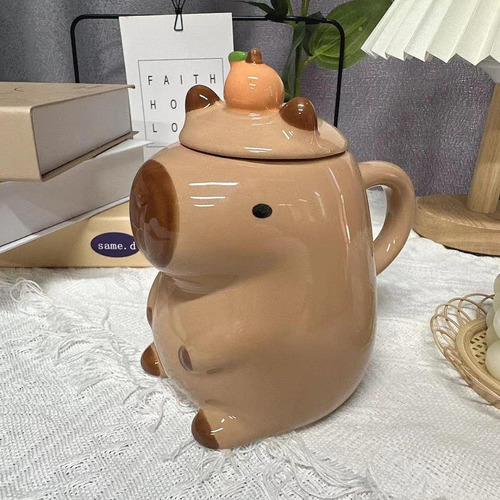 Taza De Té Con Tapa De Carpincho De Dibujos Animados,