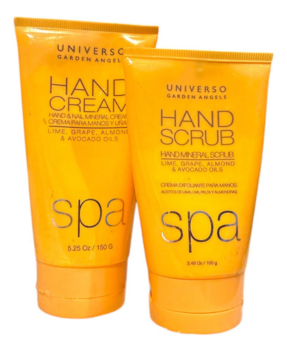 Crema Y Exfoliante De Manos Spa - Universo Garden Angels Lima, Uva, Almendra & Avocado Oils