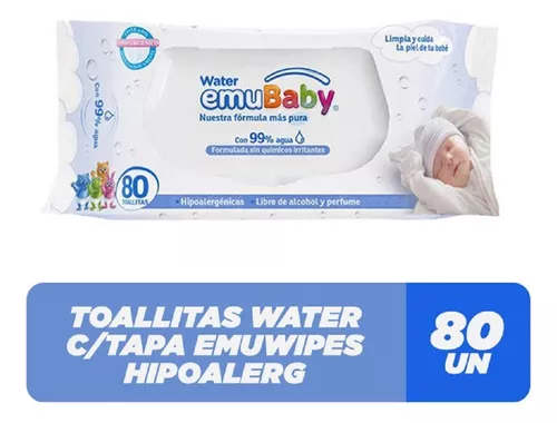 Caja Toallitas húmedas Premium – Emubaby Water – 20 Paquetes – M&M Hogar