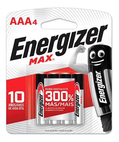 Imagen 3 de 3 de 4 Pilas Aaa Energizer Alcalinas 1.5v E92 P/ Control Remoto