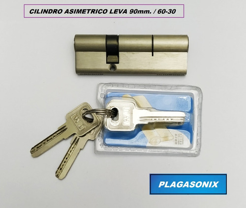 Cilindro Europerfil 90mm. Asimetrico 60/30 Leva Llave Obra