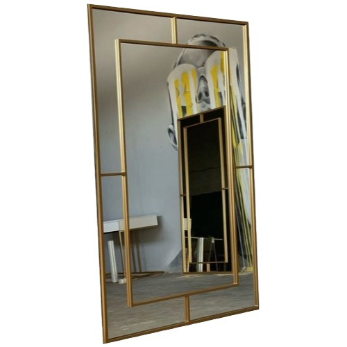  Espelho Decorativo Dourado/ Preto Industrial 100x200 Cm 