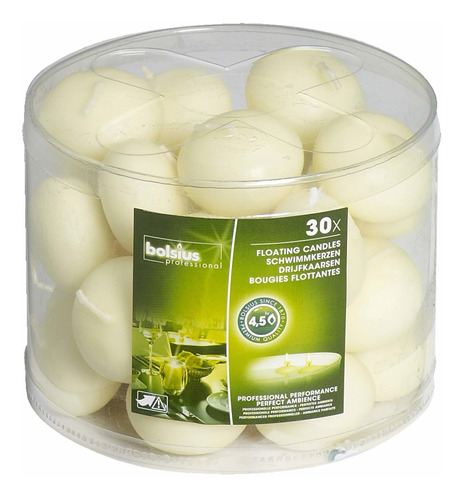 Bolsius Velas Flotantes Sin Perfume Tubo De 30 Quilates 1.3/