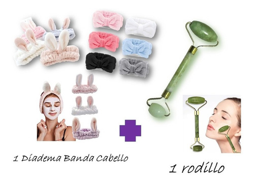 Diadema Banda Cabello + Rodillo De Jade 