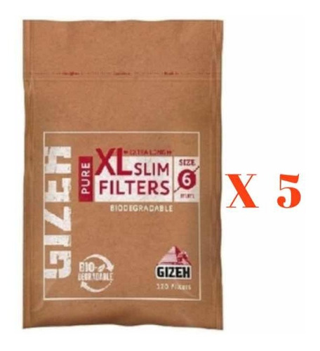 5 Filtros Gizeh Biodegradables Xl Slim