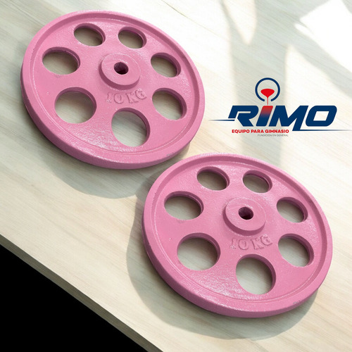 Disco Pesa Par De 10kg Olímpico Rosa Estándar 1 Pulgada Gym