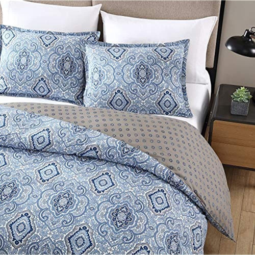 Escena De La Ciudad Milan Blue Comforter Set King