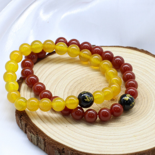 Pulsera De Cuentas De Cristal Y Pulsera Tejida A Mano 3 Piez