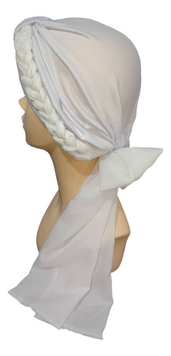 Turbante Oncológico Con Trenza Ajustable Tyamia Para Mujer Dama - Ideal Para Alopecia, Quimioterapia, Comodidad Y Estilo.