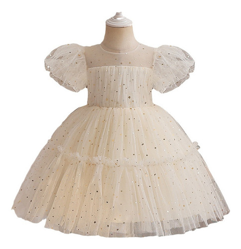 Vestido De Princesa De Malla De Estrella De Verano Para Niña