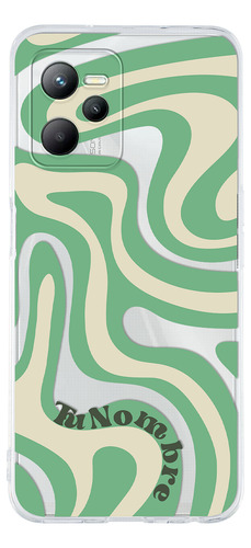 Funda Para Realme Para Mujer Curvas Verde Con Tu Nombre