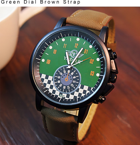 Set Reloj De Hombre, Cartera Y Llavero Sport A Color de la correa Caqui