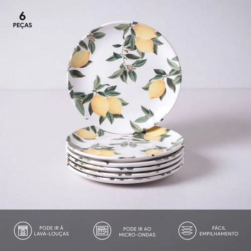 Conjunto C/ 6 Pratos De Sobremesa Coup Siciliana