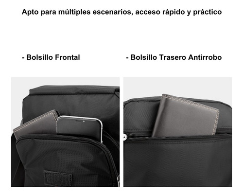 Bandolera Bolso De Hombro Multifunción Crossbody Naranja Oscuro Lisa Plastico Negro