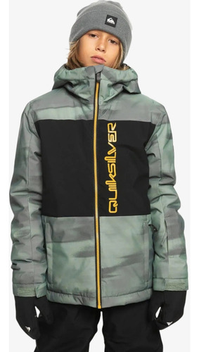 Campera Niño Snow Quiksilver Side Hit Niño Verde Amarillo 8