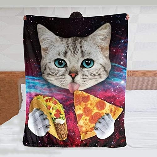 Jasmoder Galaxy Space Cat Taco Pizza Manta Cálida Ultrasuave