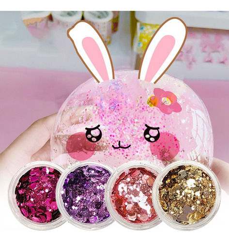 4x Sequin Diy Soplando Bubble Chunky Glitter Compatible Con