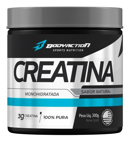 Creatina Monohidratada 300g 100% Pura - Bodyaction Sem Sabor