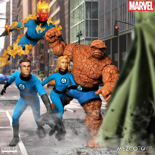 Conjunto De Bonecos De Ação Mezco Fantastic Four One:12 Delu