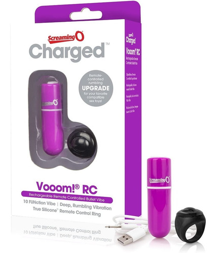 Bala Vibradora Inalambrica Usb Con Control Vooom! 10 Func Color Purple