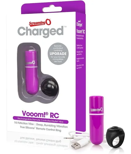 Bala Vibradora Inalambrica Usb Con Control Vooom! 10 Func Color Purple