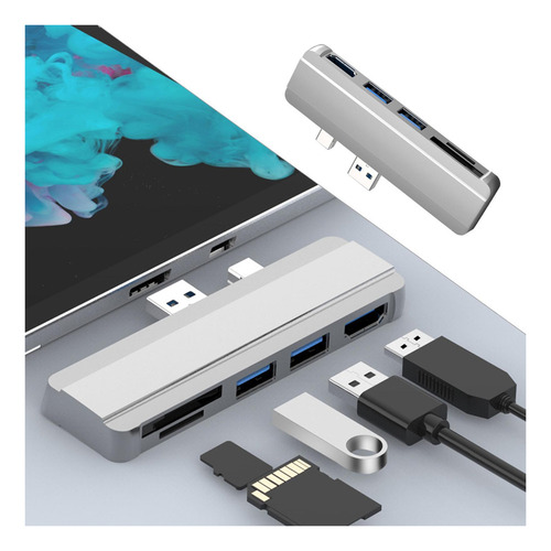 Adaptador De Concentrador Usb Hub 3.0 Para Surface Pro 4/5/6