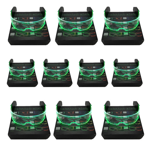 10x Óculos Led Futurista Para Festa/balada/rave Tiktok Fg40