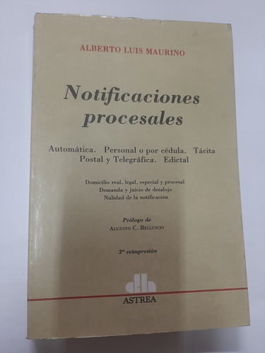 Notificaciones Procesales - Maurino Ed. Astrea Muy Buen Est!