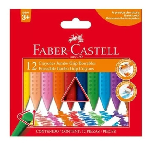 Crayon Jumbo Grip Triangular X12 Faber Castell