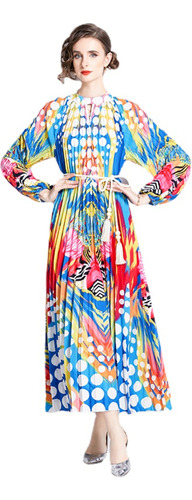 Vestido Plisado Miyake De Color Degradado De Primavera Para