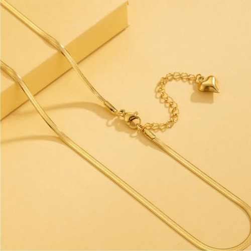 Collar De Acero Inoxidable Chapado En Oro De 18k Dama
