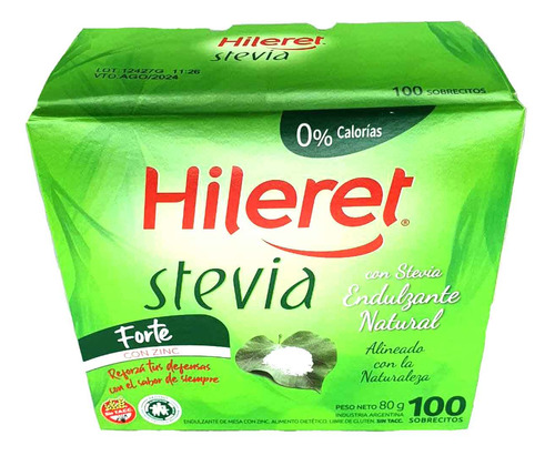 Pack X6 Endulzante Hileret Stevia 100 Sobres