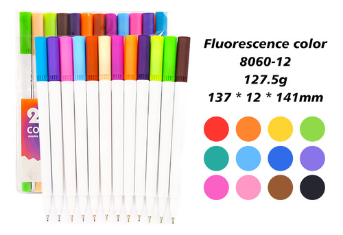 Canetas Ponta Dupla Brush Pen Kit 24 Cores Desenho Colorir