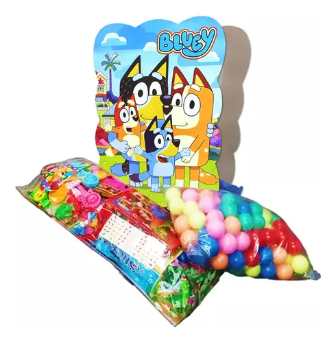 Piñata Bluey Relleno Seleccionado Pimpones Fiesta Completo!!