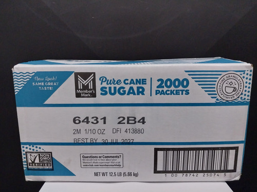 Caja De Azucar En Sobres Members Mark - 2.000 Sobres