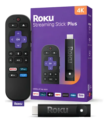 Roku Streaming Stick Plus 4k Con Control Con Comando De Voz Negro