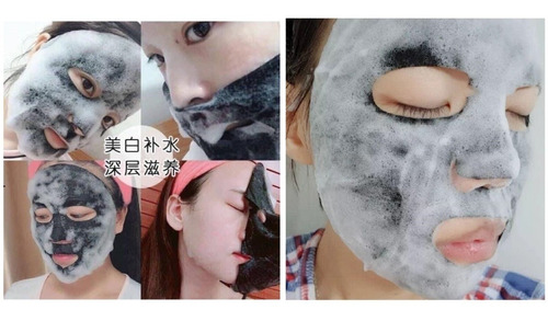 1 Mascarilla Facial Tela Pore Spa Burbujas Carbón Bambú 25ml