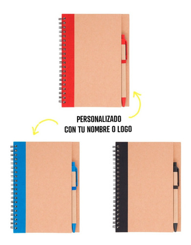 Libreta Personalizada Con Bolígrafo Con Nombre Y/o Logo