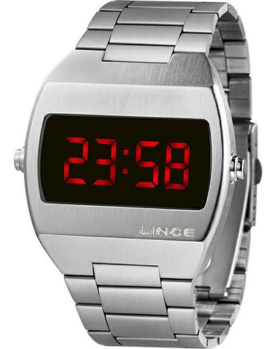 Relógio Lince Masculino Prateado Original Led Mdm4620l Vxsx