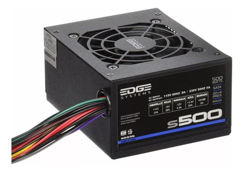 Fuente De Poder Edge 500w, Negro 8 Piezas