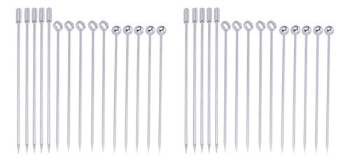 Mz Juego De Palillos De Cóctel De Acero Inoxidable For