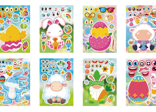 24 Piezas De Pegatinas De Pascua Para Niños, Pegatinas