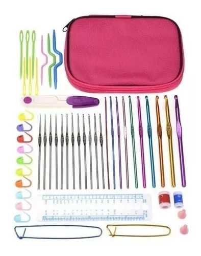 Set Crochet 55 Agujas Crochet + Estuche + Accesorios — Atrix